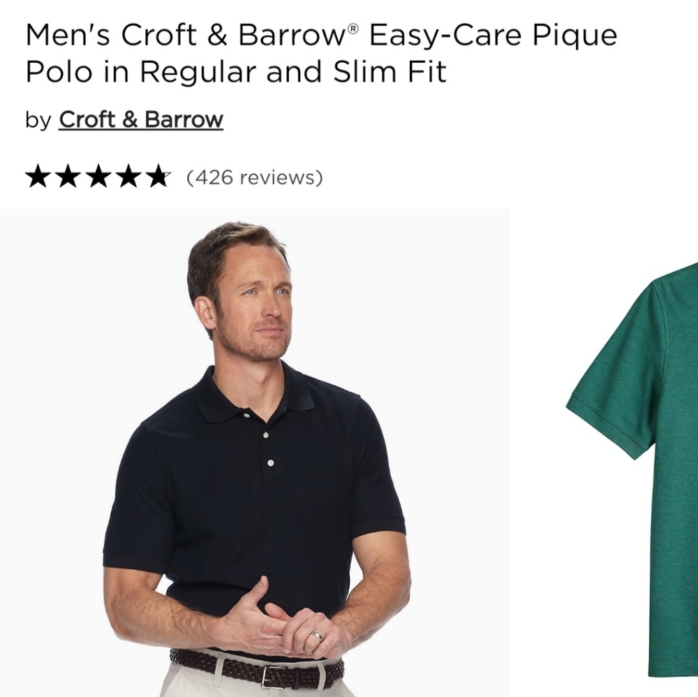Croft & Barrow Navy Polo Shirt - Picture 6 of 9